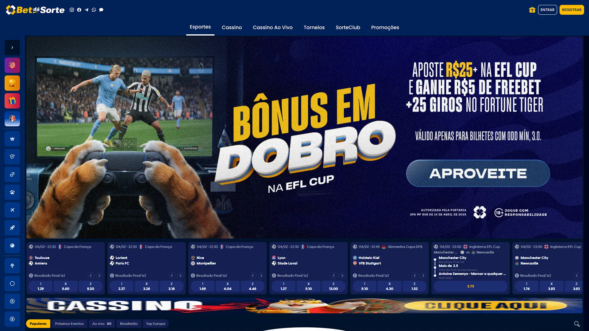 Explore os mercados de apostas esportivas no site oficial da Bet da Sorte.